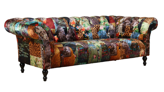 Cheetah Patchwork 3 Seater Sofa