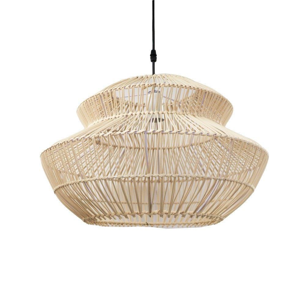 Stepped Pendant Rattan - Natural