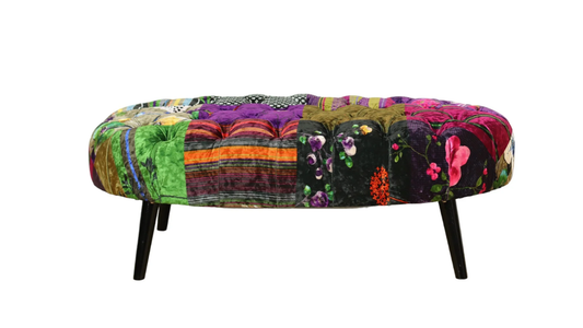 Mosaic Oval Patchwork Ottoman