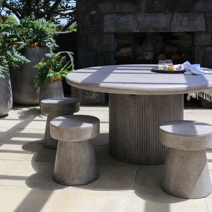 Patras Round Concrete Table Grey-150cm