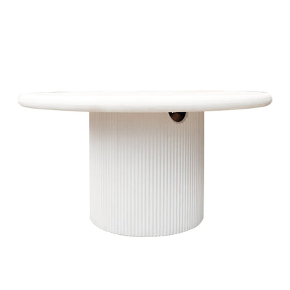 Patras Round Concrete Table White- 150cm