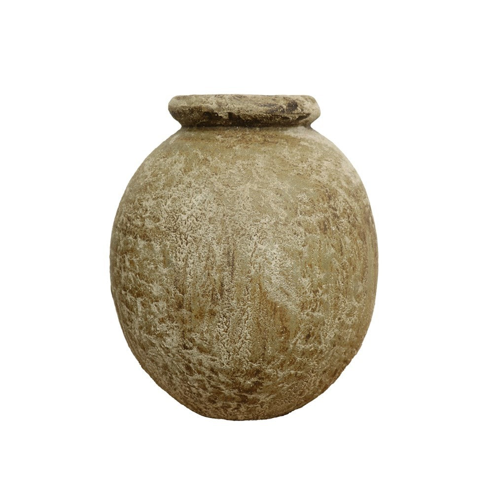 Earthenware Round Vessel - Aged Natural