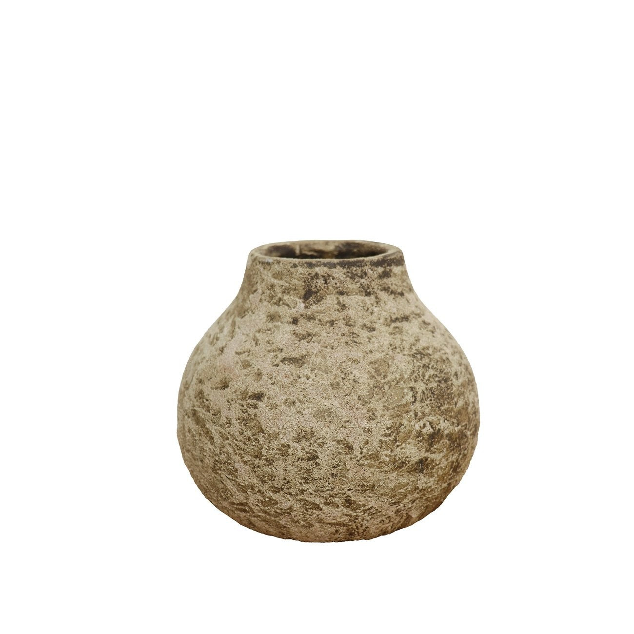 Earthenware Short Wide Mouth Vessel - Aged Natural