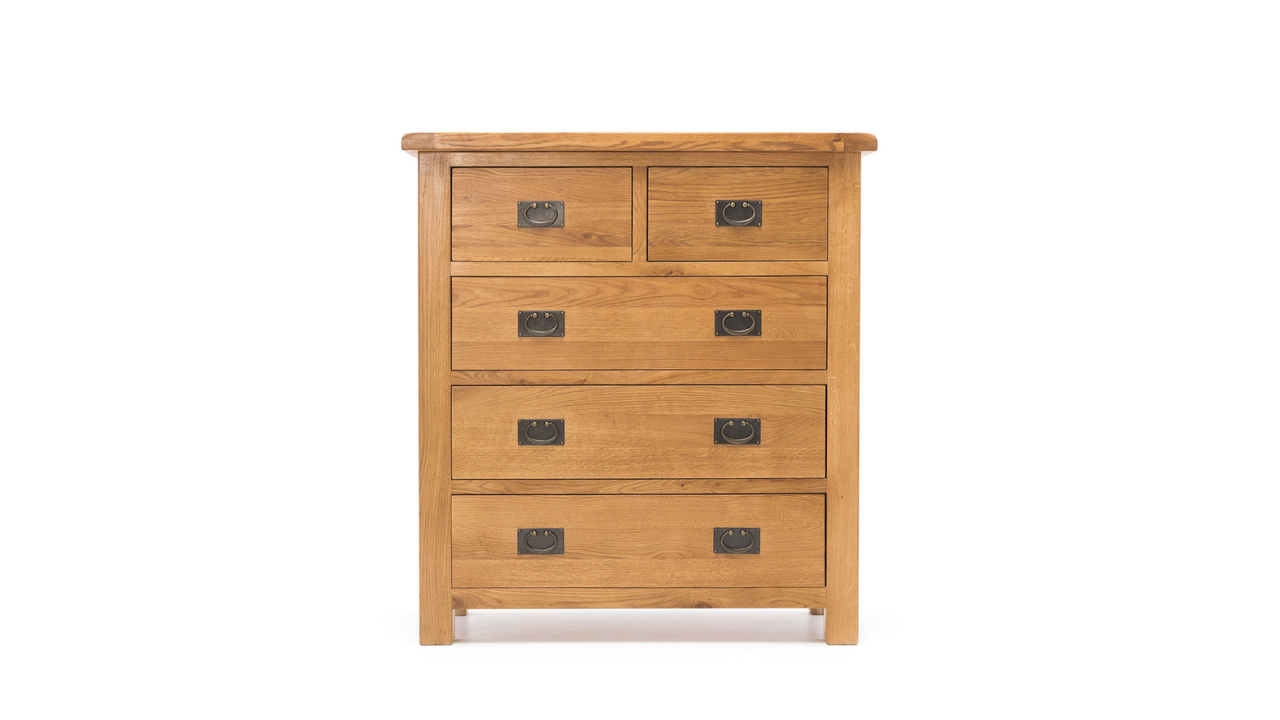 Harvest Oak Tallboy (5 Drawers)