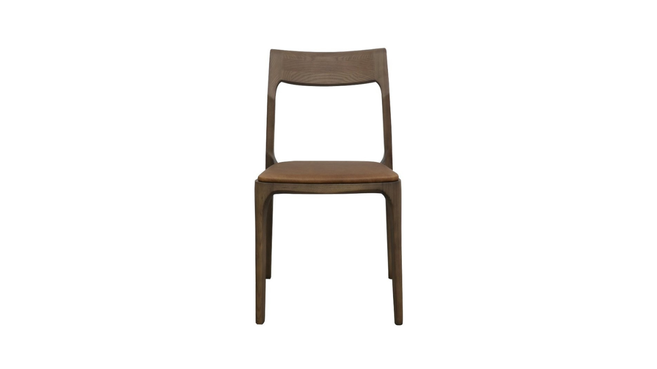 Cooper Stackable Dining Chair - Brown Leather