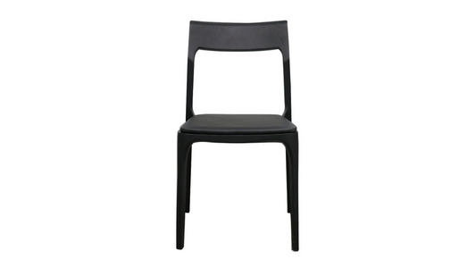 Cooper Stackable Dining Chair - Black Leather