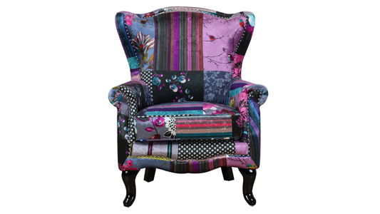 Flower Patchwork Wing Chair