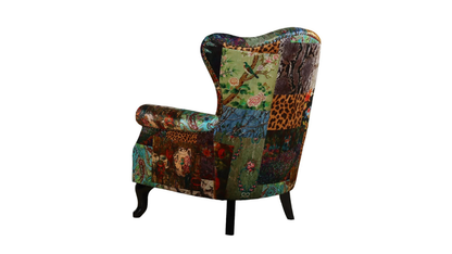 Cheetah Patchwork Wing Chair