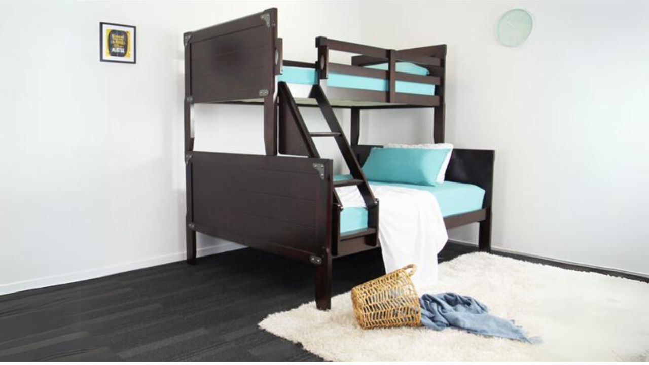 Rover Twin Single Over Double Bunk Bed (Espresso)