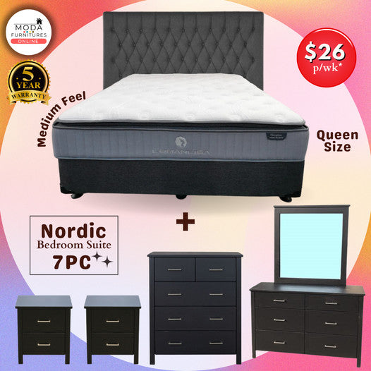 Nordic Bedroom Suite 7PC