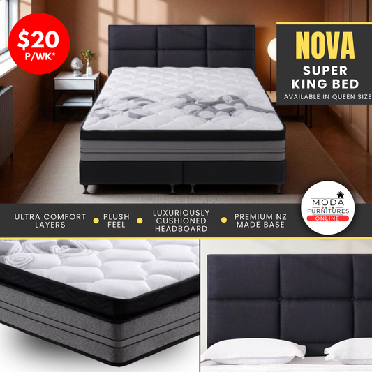🖤 Nova Plush Super King Bed Set