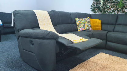 Onyx Corner Fabric Recliner Lounge Suite