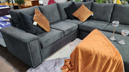 Kaimai Fabric Corner Lounge Suite with Ottoman (NZ Made)