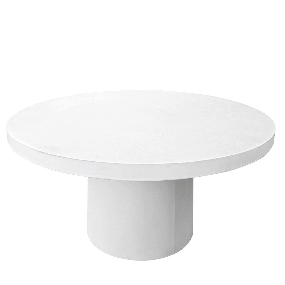 Milazzo Round Concrete Table- White 150cm