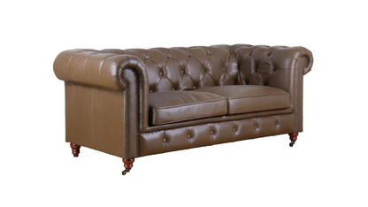 Kingston Chesterfield Leather Sofa (Putty)