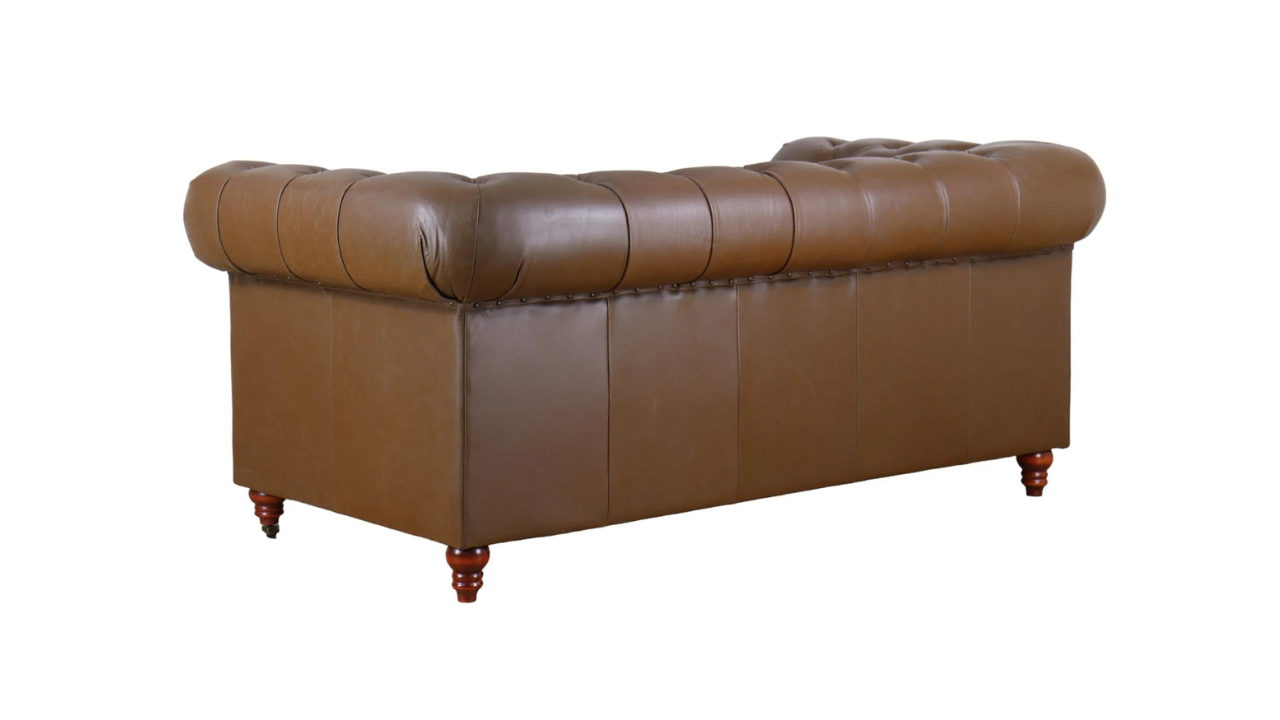 Kingston Chesterfield Leather Sofa (Putty)