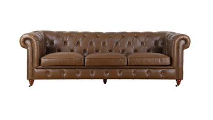 Kingston Chesterfield Leather Sofa (Putty)