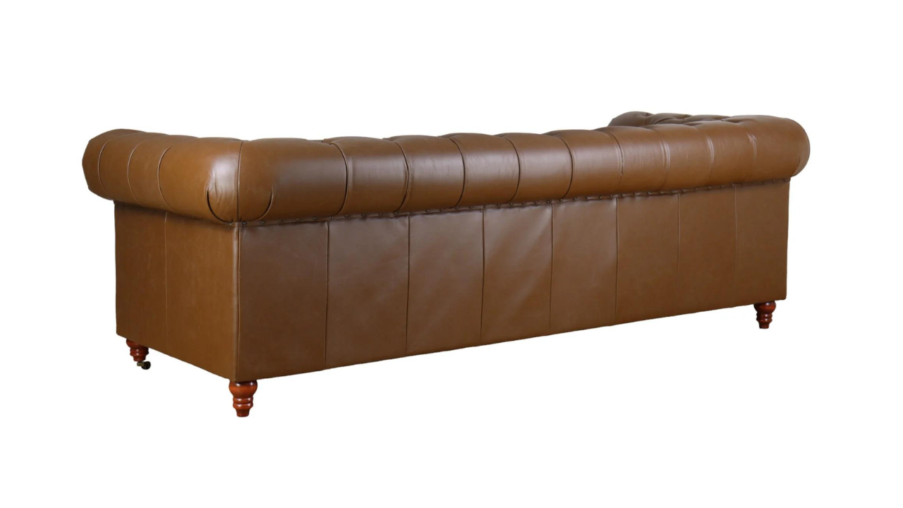 Kingston Chesterfield Leather Sofa (Putty)