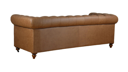 Monarch Chesterfield Leather Sofa (Putty)