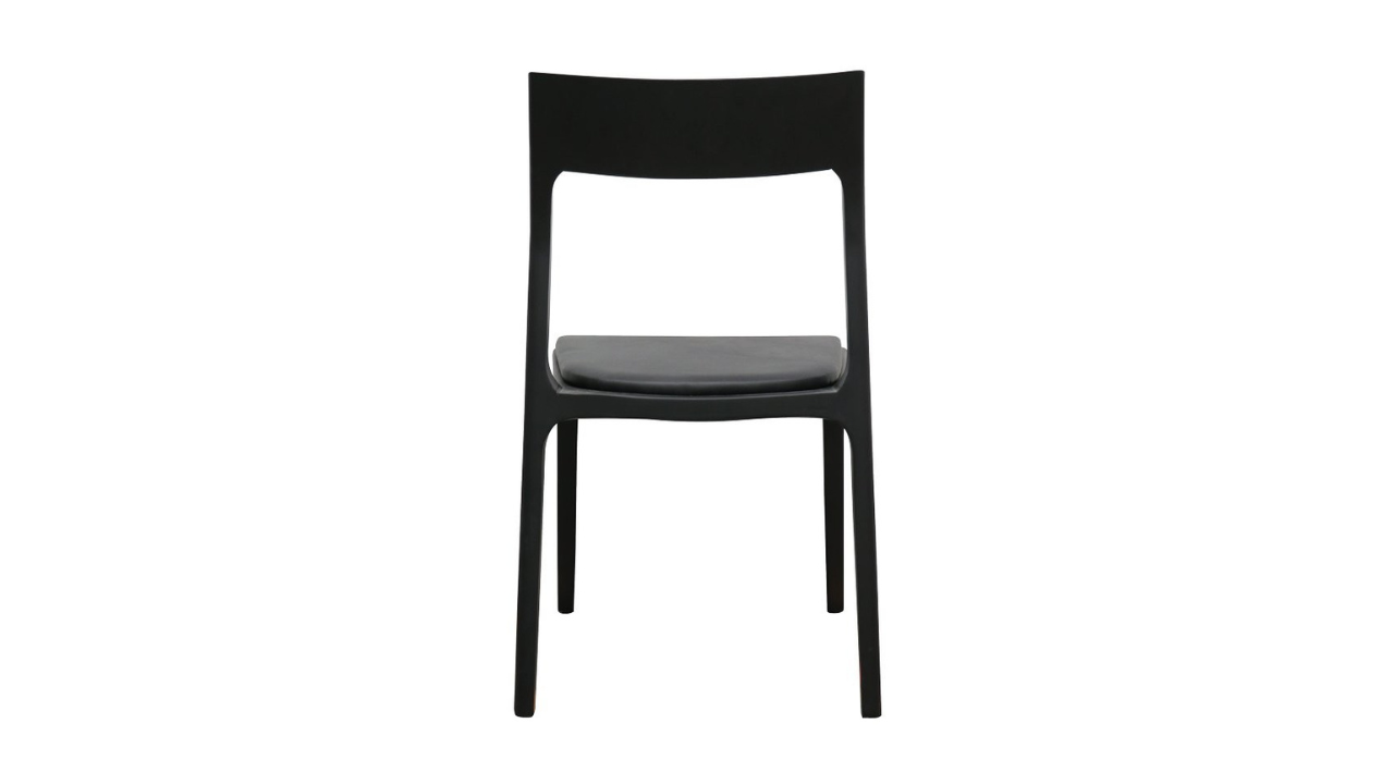 Cooper Stackable Dining Chair - Black Leather