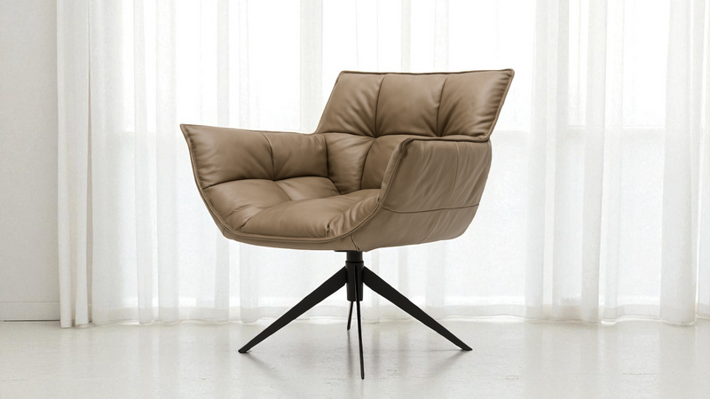 Memphis Swivel Armchair - Brown Leather