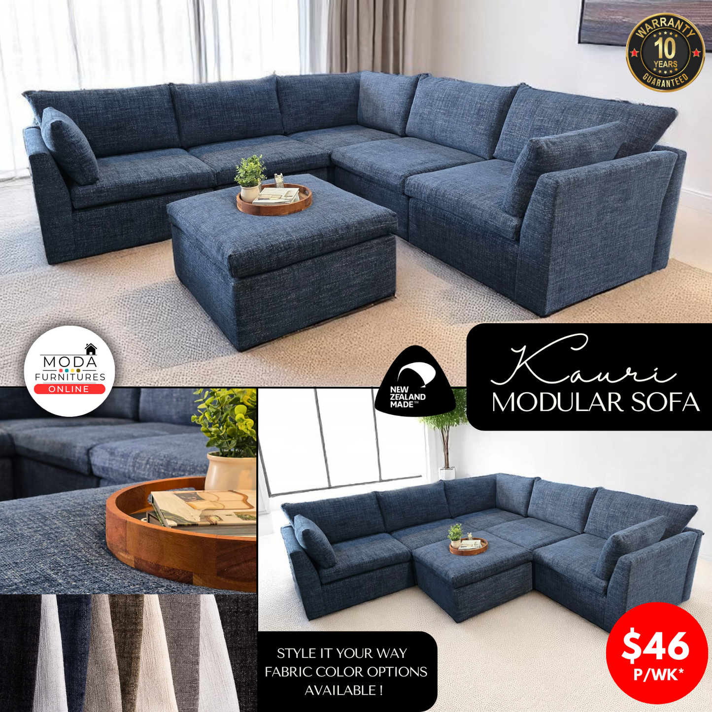 Kauri Modular Lounge Suite – Made in NZ