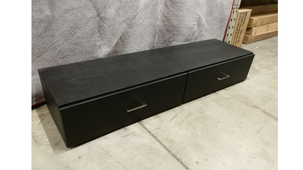 York Bed with Front Storage Drawers (Black)