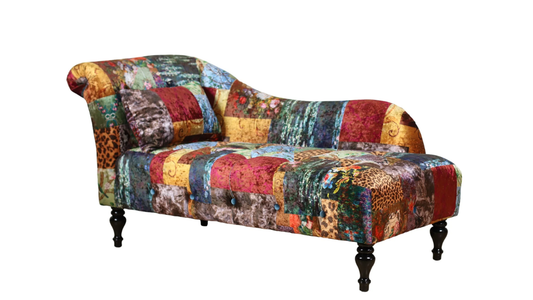 Cheetah Patchwork Chaise Chair