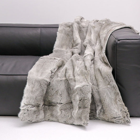 Arctic Rabbit Throw Full Skin Grey