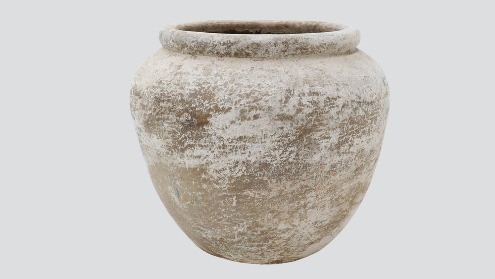 Amalfi Planter -  Weathered Cream Wash - Large
