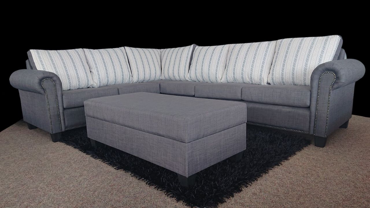 Vinson Fabric Corner Sofa with Storage Ottoman (NZ Made)
