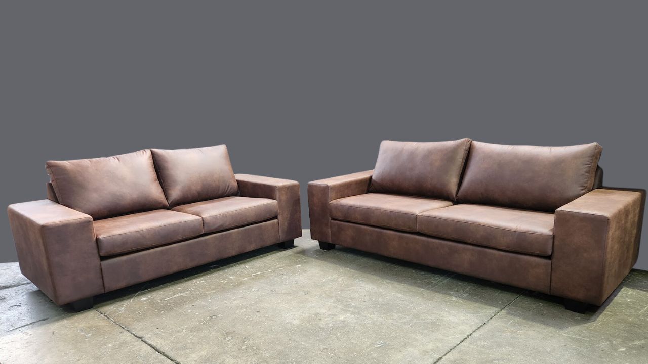 Georgia Fabric Sofa (Leather Look) (NZ Made)
