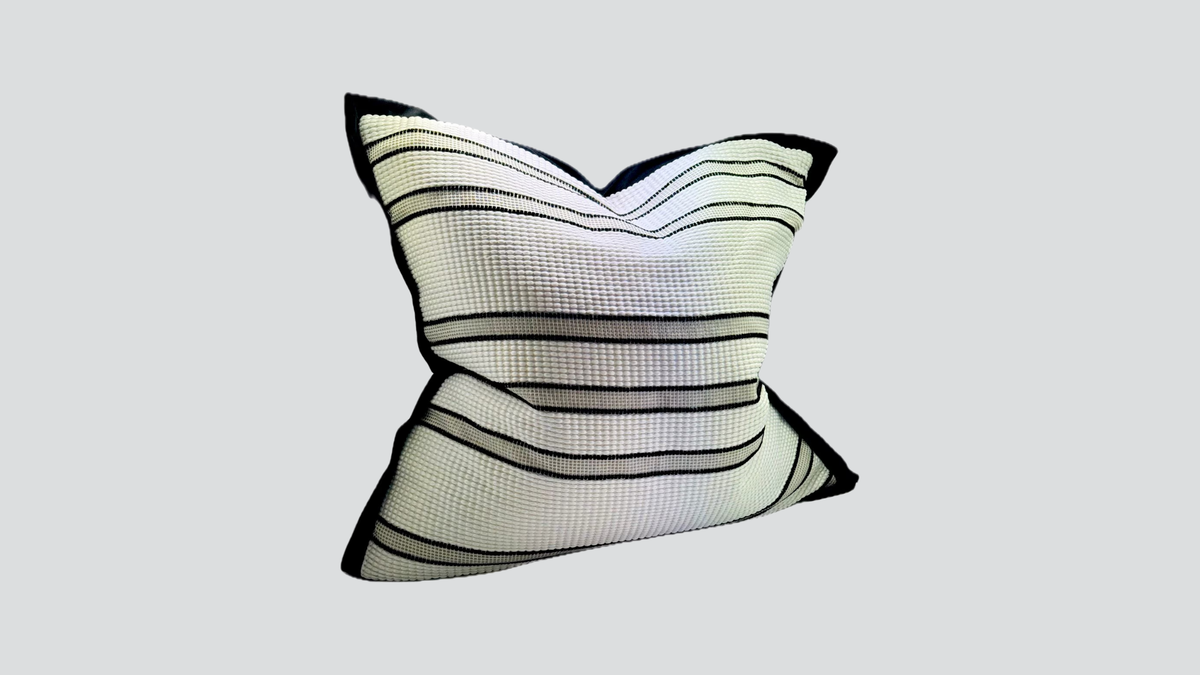 Jacquard cushion cover - black white jacquard