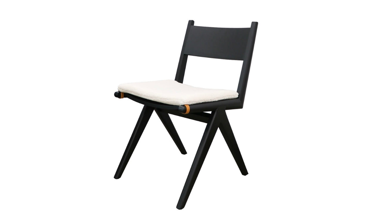 CORTEZ DINING CHAIR WITH REMOVABLE CUSHIONS - BLACK