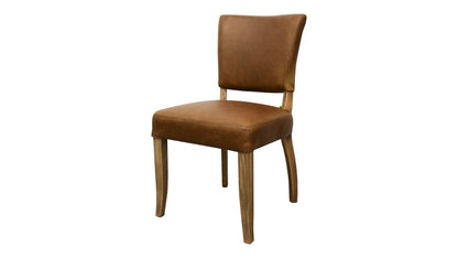 CRANE LEATHER DINING CHAIR - BROWN