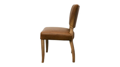 CRANE LEATHER DINING CHAIR - BROWN