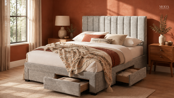 Coco 4 Drawer Bed Frame — Mist