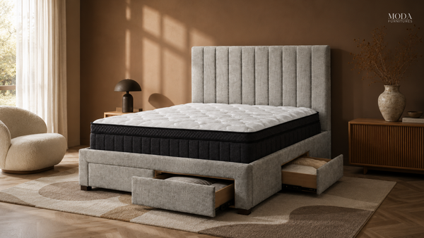 Coco Bed Frame with Posture Elite Plush Mattress — Queen
