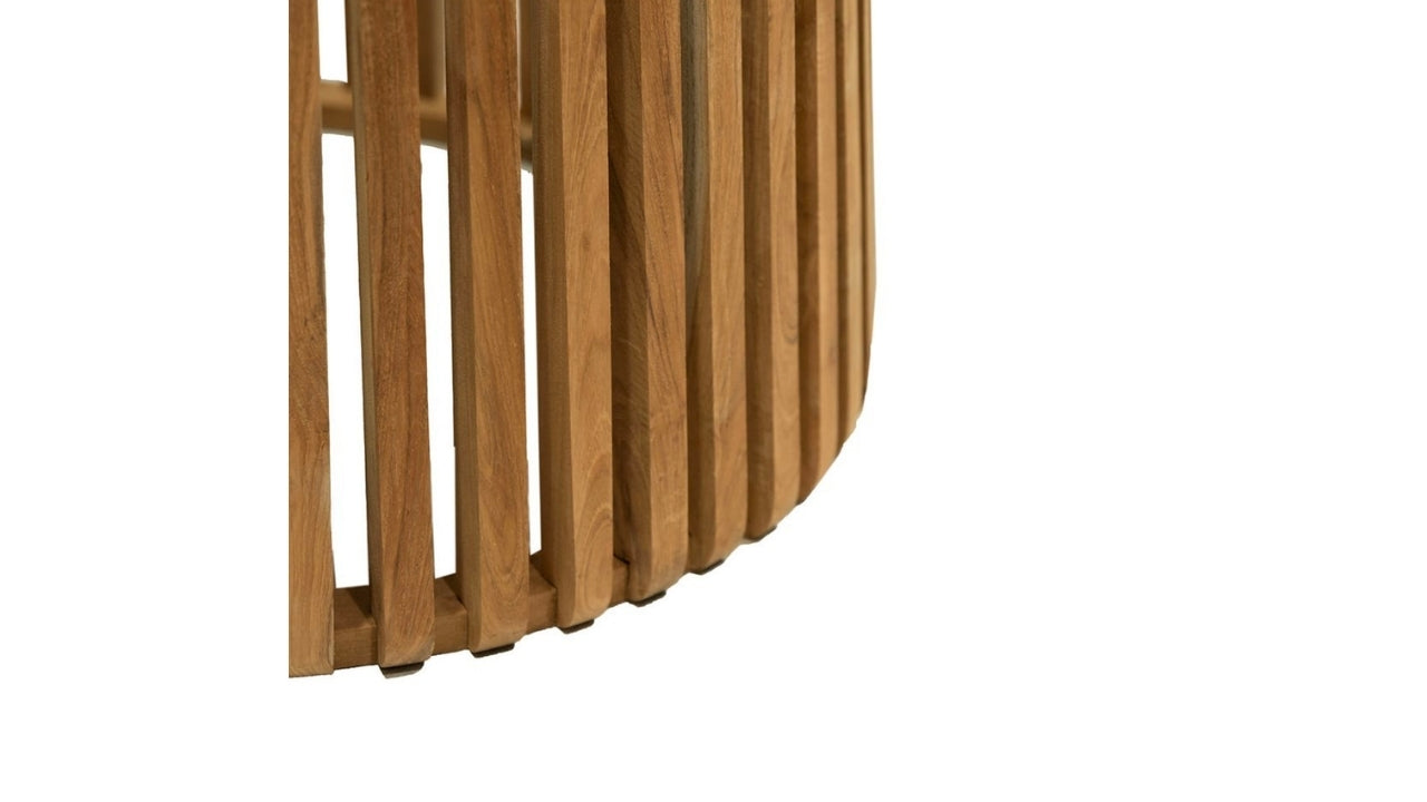 Crusoe Round Slatted Side Table