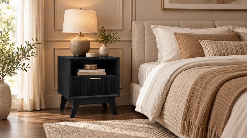 Ella Lamp Table with Drawer & Shelf