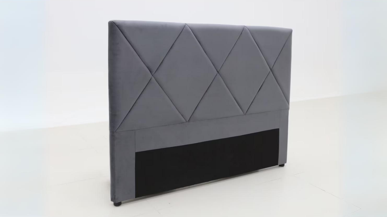 Metro Diamond Stitch Headboard (Velvet Charcoal)