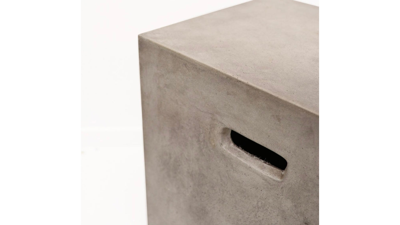 Grey Concrete Rectangle Side Table / Stool
