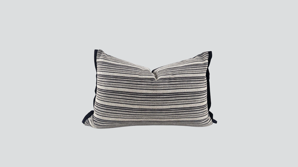 Cushion cover - tribal - black / linen