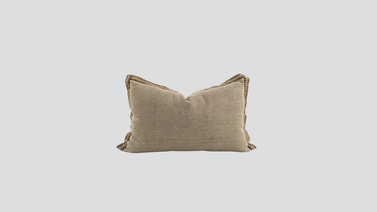 Cushion cover - jute flange - natural