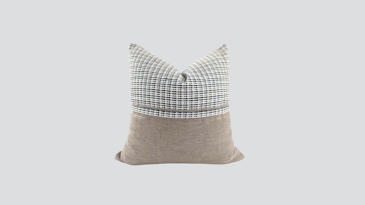 Cushion cover - tweed - chequered / natural