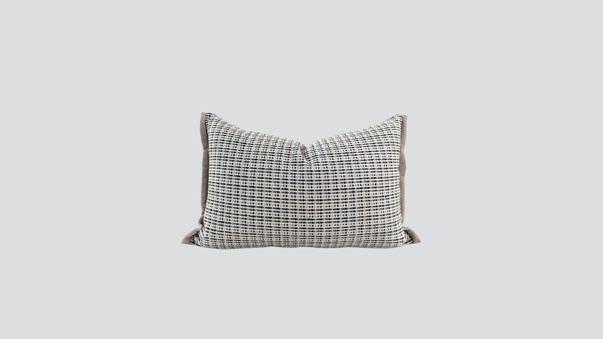 Cushion cover - tweed - chequered / natural