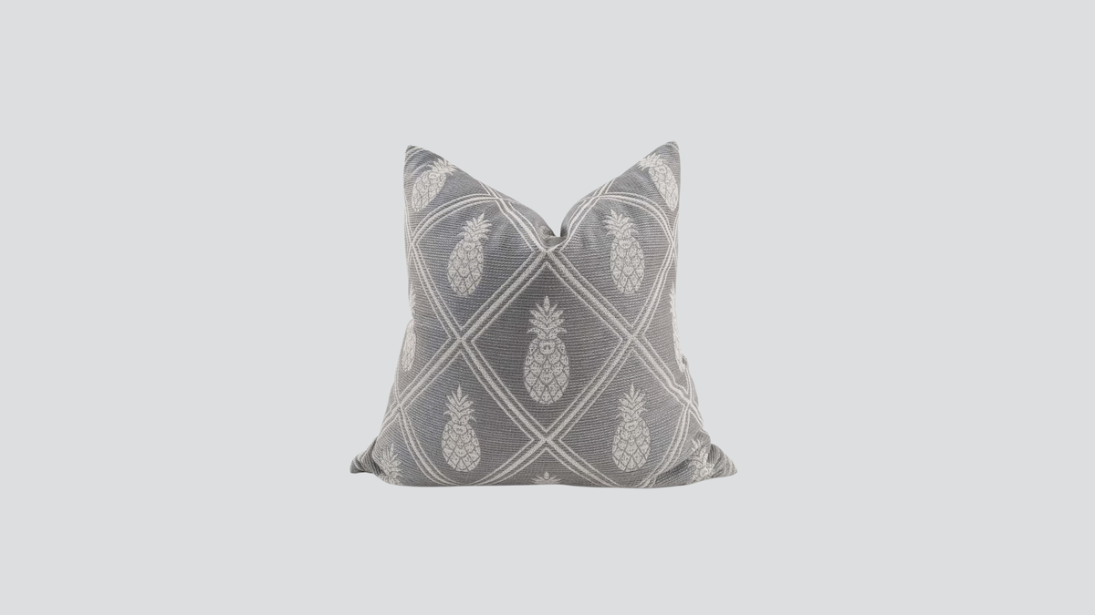 Cushion cover - pineapple - grey / white