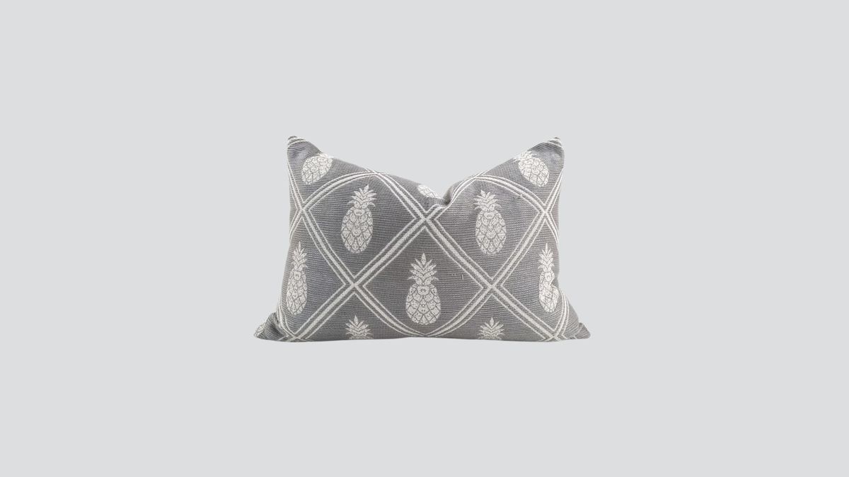 Cushion cover - pineapple - grey / white