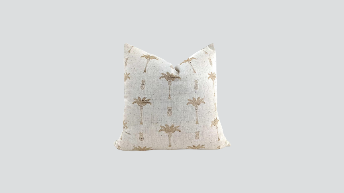 Cushion cover - palm tree - natural / gold
