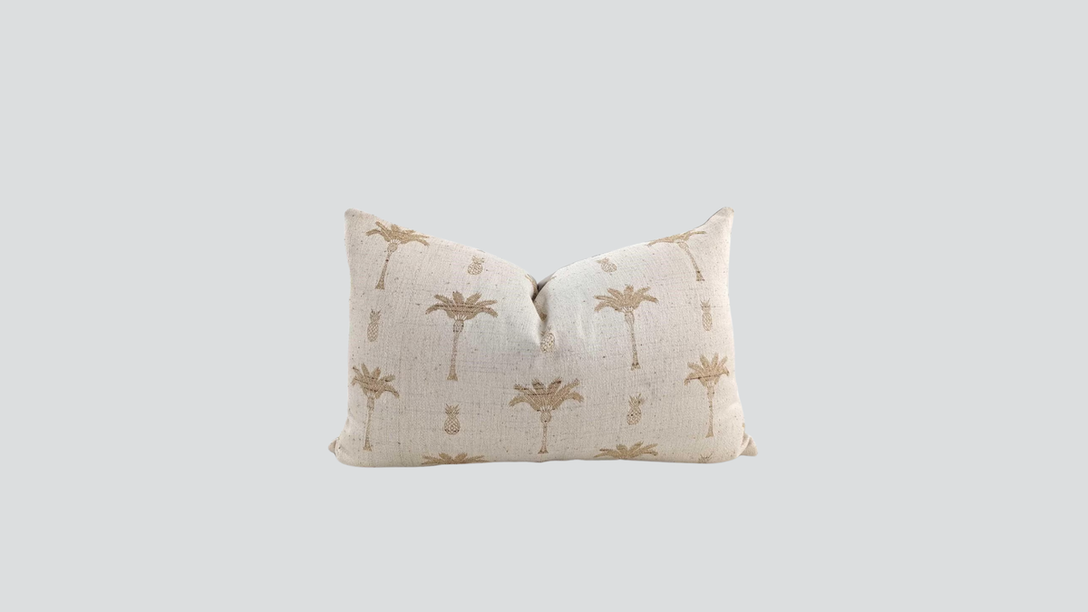 Cushion cover - palm tree - natural / gold
